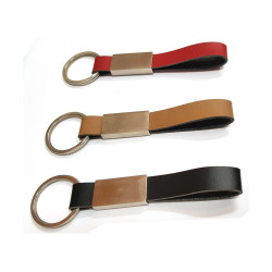 Llavero eco-cuero 3 colores con herraje grabado
